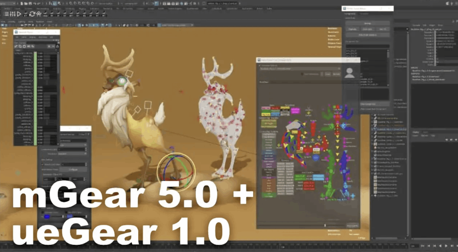 Autodesk Maya 的开源绑定工具 mGear 5.0 已发布!与 Unreal Engine 的桥接插件也正式发布