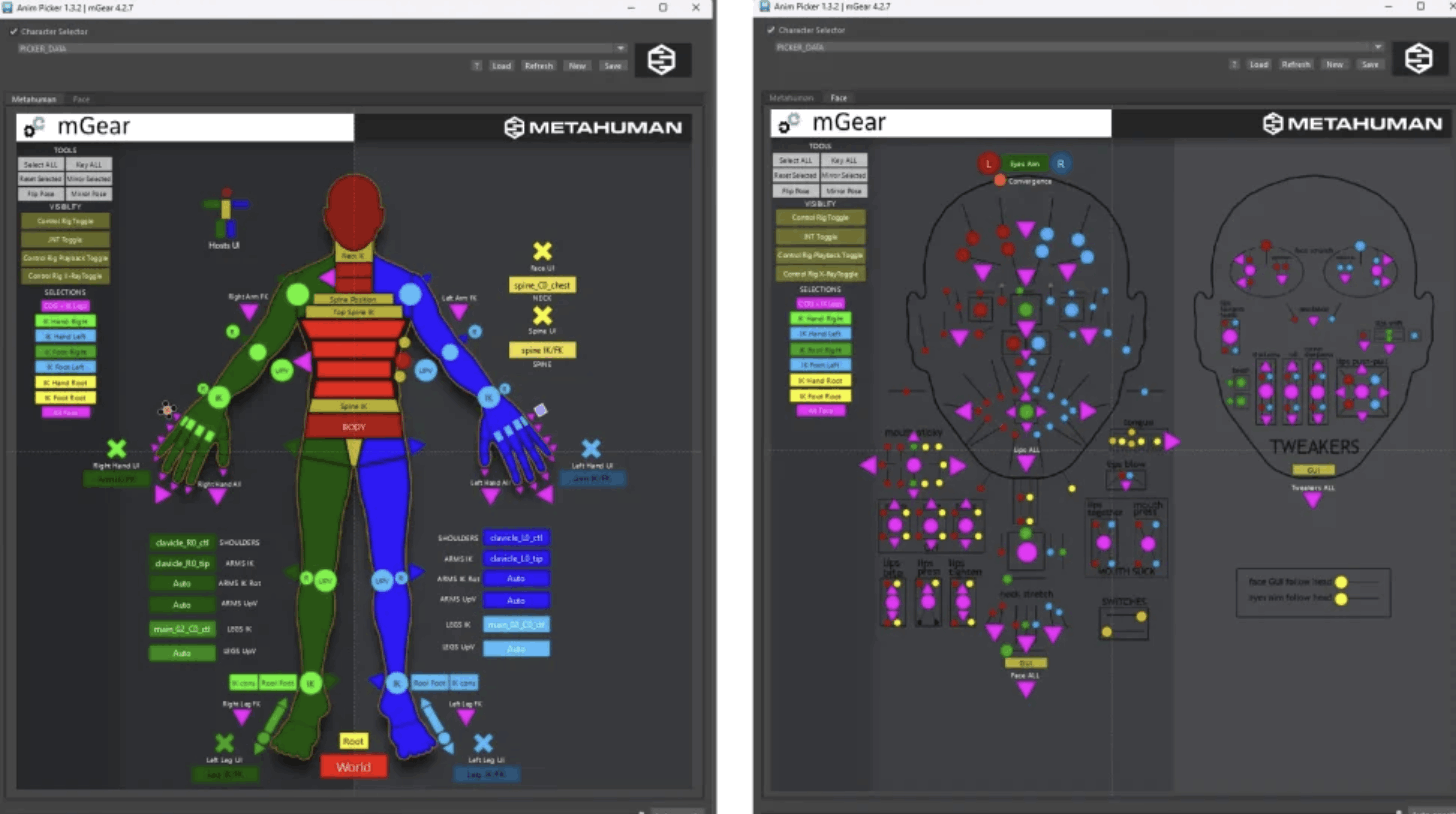 Autodesk Maya 的开源绑定工具 mGear 5.0 已发布!与 Unreal Engine 的桥接插件也正式发布
